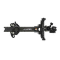 Axcel Achieve XP Variable Range 1.5" compound target sight, 6" UHM Carbon bar, Black elevation rail and knobs