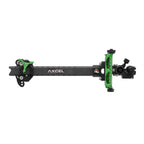 Axcel Achieve XP Variable Range 2.0" Compound target sight, 9" UHM carbon bar, green elevation rail, right-handed