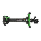 Axcel Achieve XP Variable Range 2.0" Compound target sight, 6" UHM carbon bar, green elevation rail, right-handed