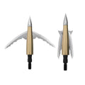 Beast Aluminum Broadhead, 100 grain, blades closed and deployed, on white