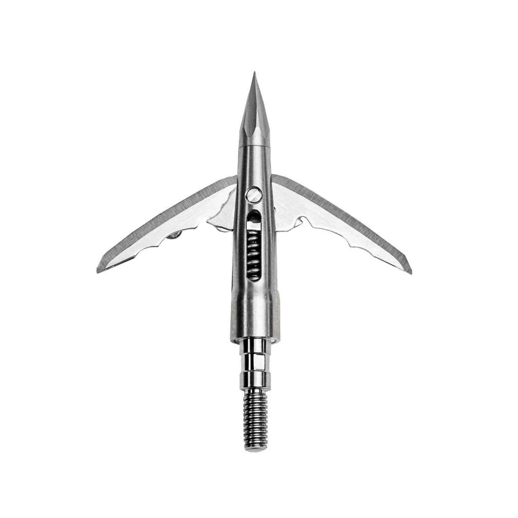 Beast 2.0 in 150 grain Stainless Steel Broadhead, blades deployed, on white