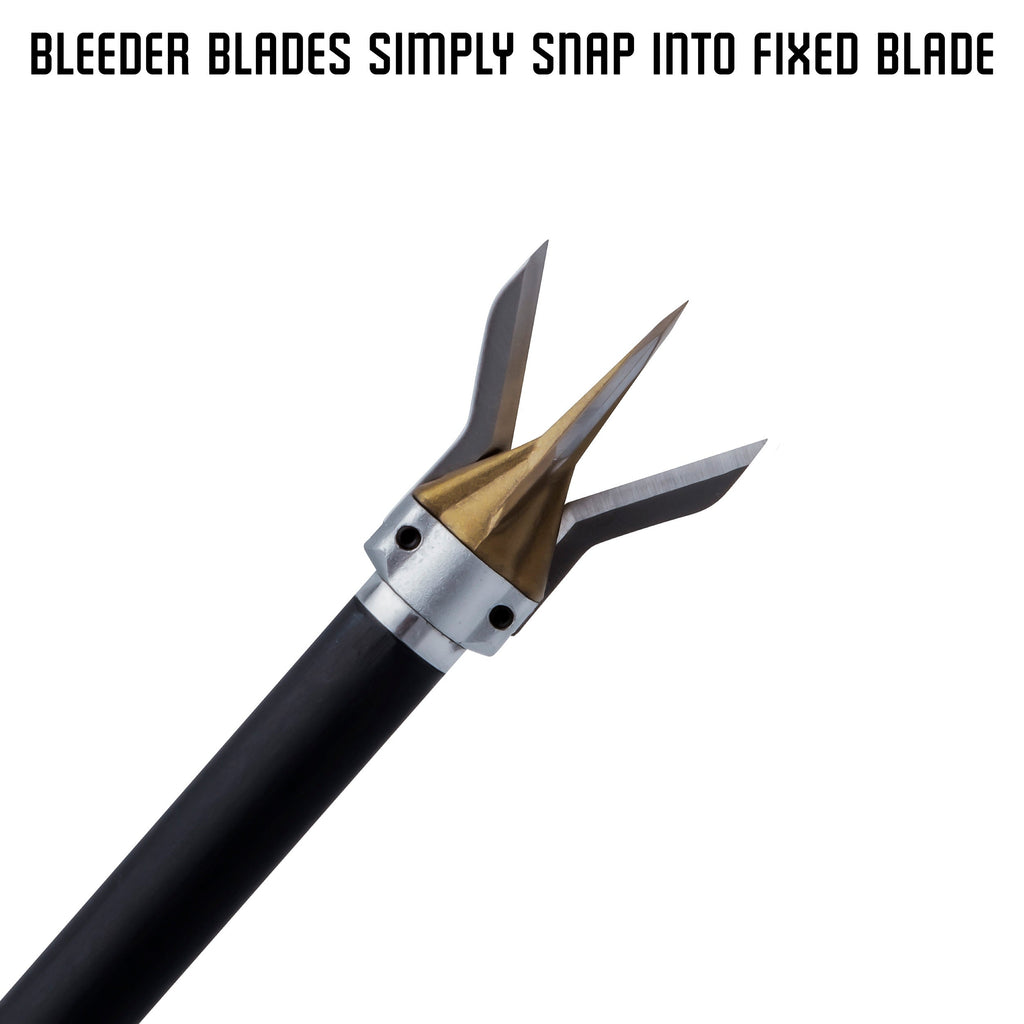 Ozcut Kreature bleeder blades snapping into the fixed blade
