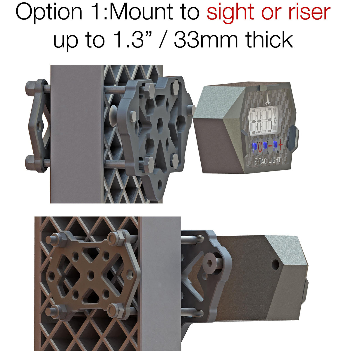 Elvish Tac E-Tac Light 3/8-32 Compound Bow Sight Light 15 Levels Motion-Sensor Auto On/Off Rechargeable