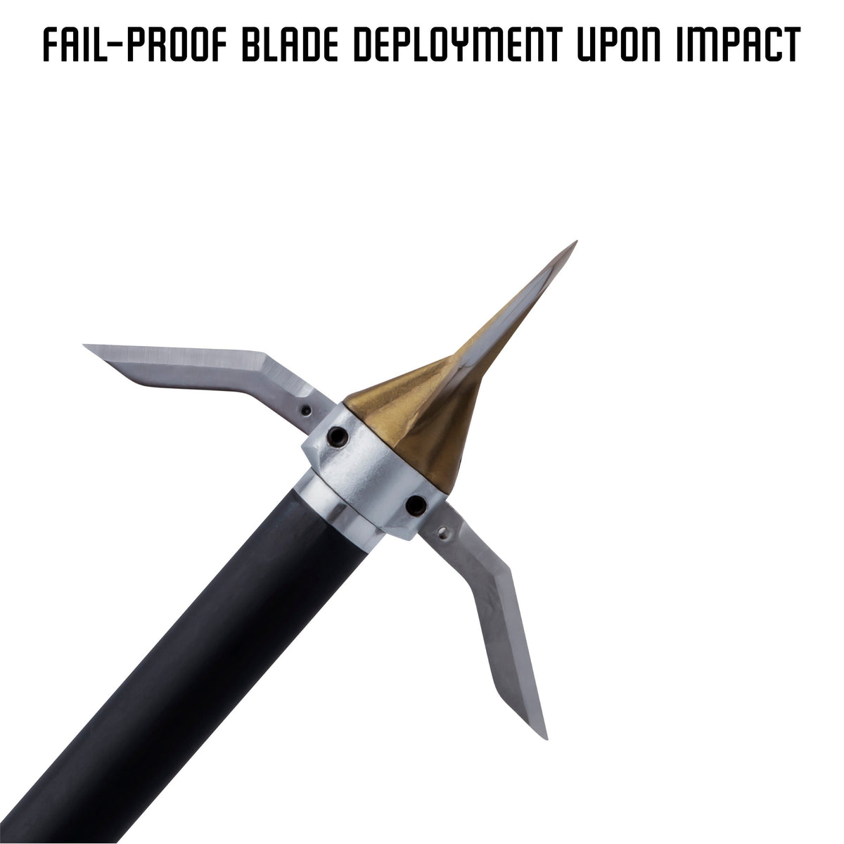 Ozcut Kreature broadhead showing blade deployment on impact