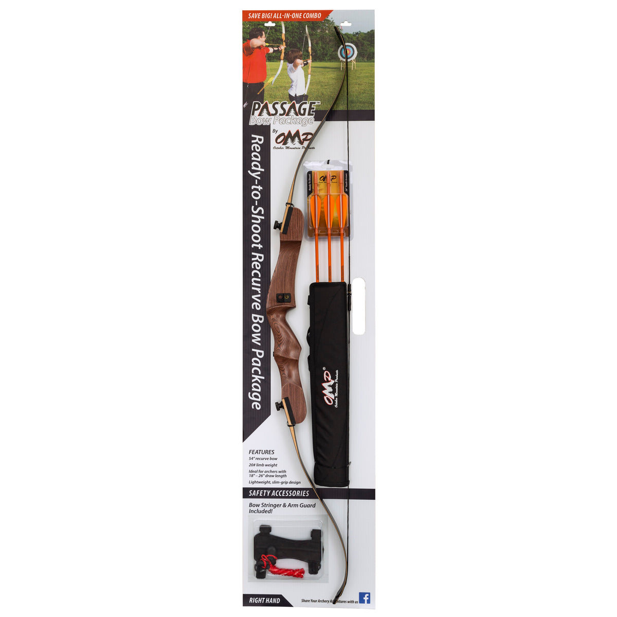 OMP Passage Recurve Bow Package with accessories