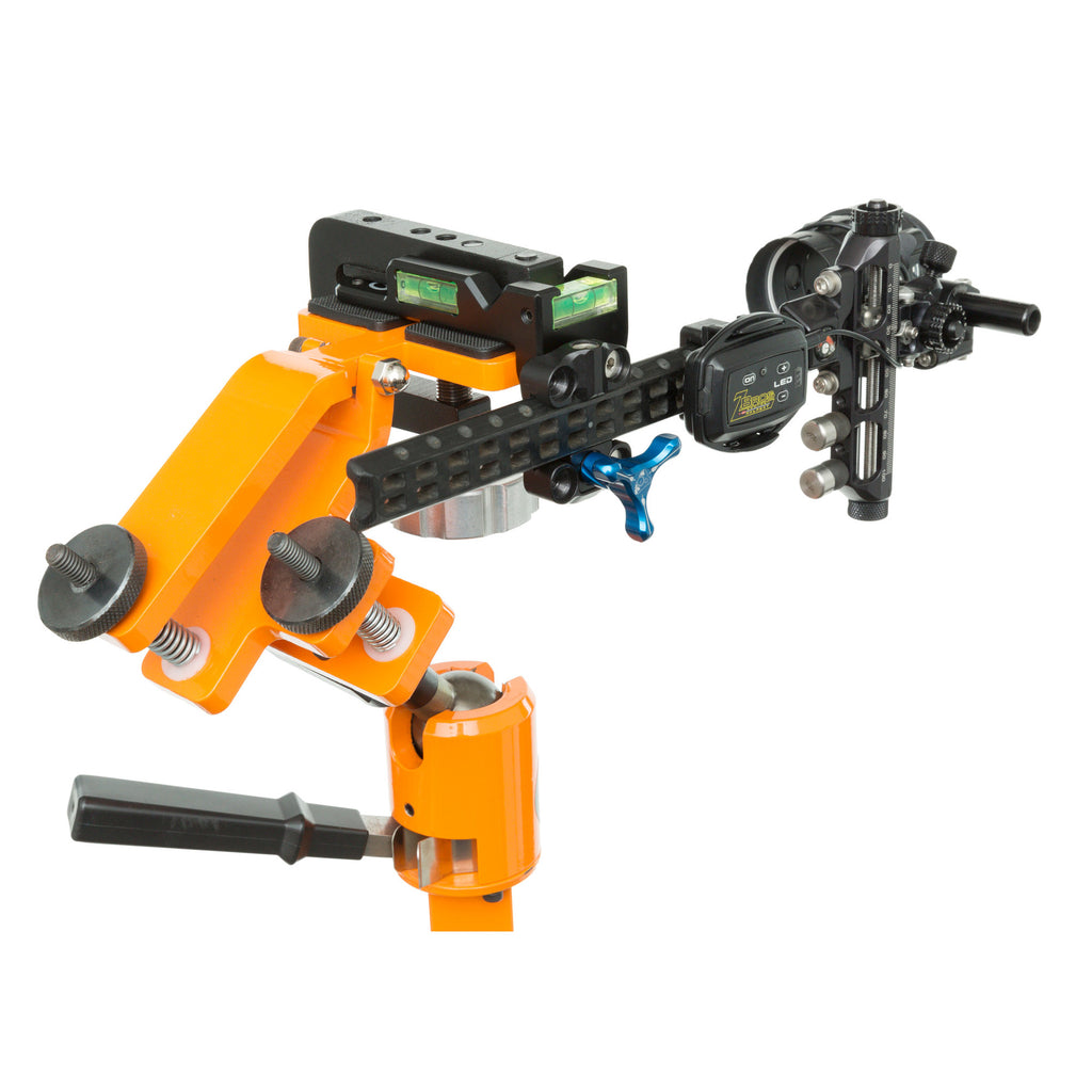 OMP Axis Sight Leveler in use with bow sight