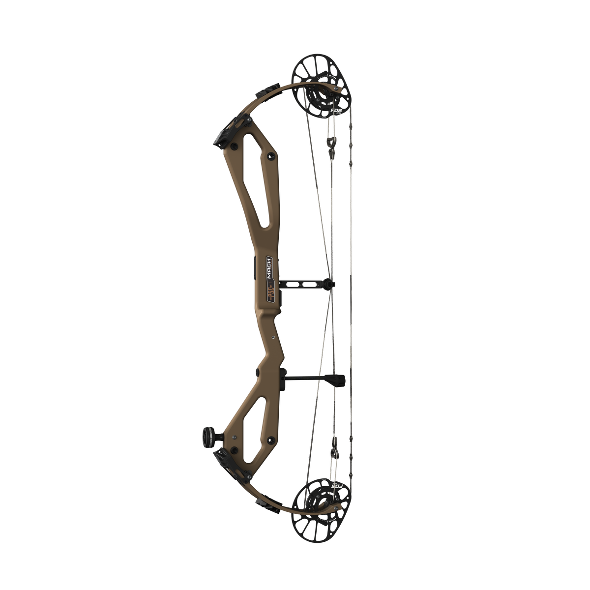PSE Odin Carbon FDS compound hunting bow, Badlands Brown, straight-on view