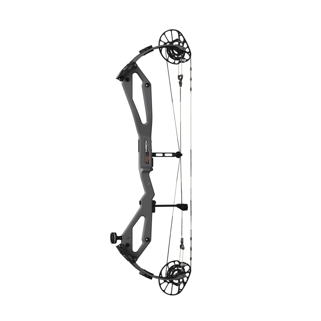 PSE Odin Carbon FDS compound hunting bow, Charcoal, straight-on view