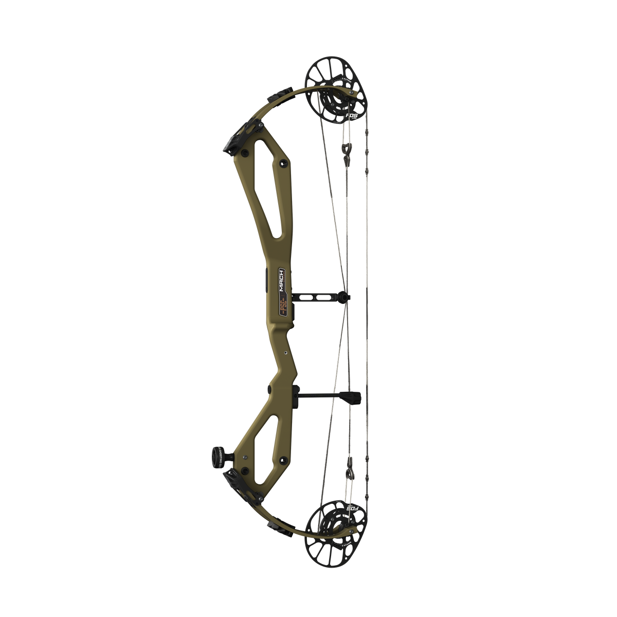 PSE Odin Carbon FDS compound hunting bow, Green Olive, straight-on view
