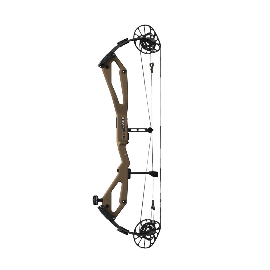 PSE Odin Carbon FDS compound hunting bow, Tuxedo Brown, straight-on view