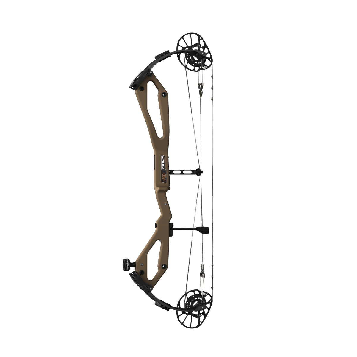 PSE Odin Carbon FDS compound hunting bow, Tuxedo Brown, straight-on view