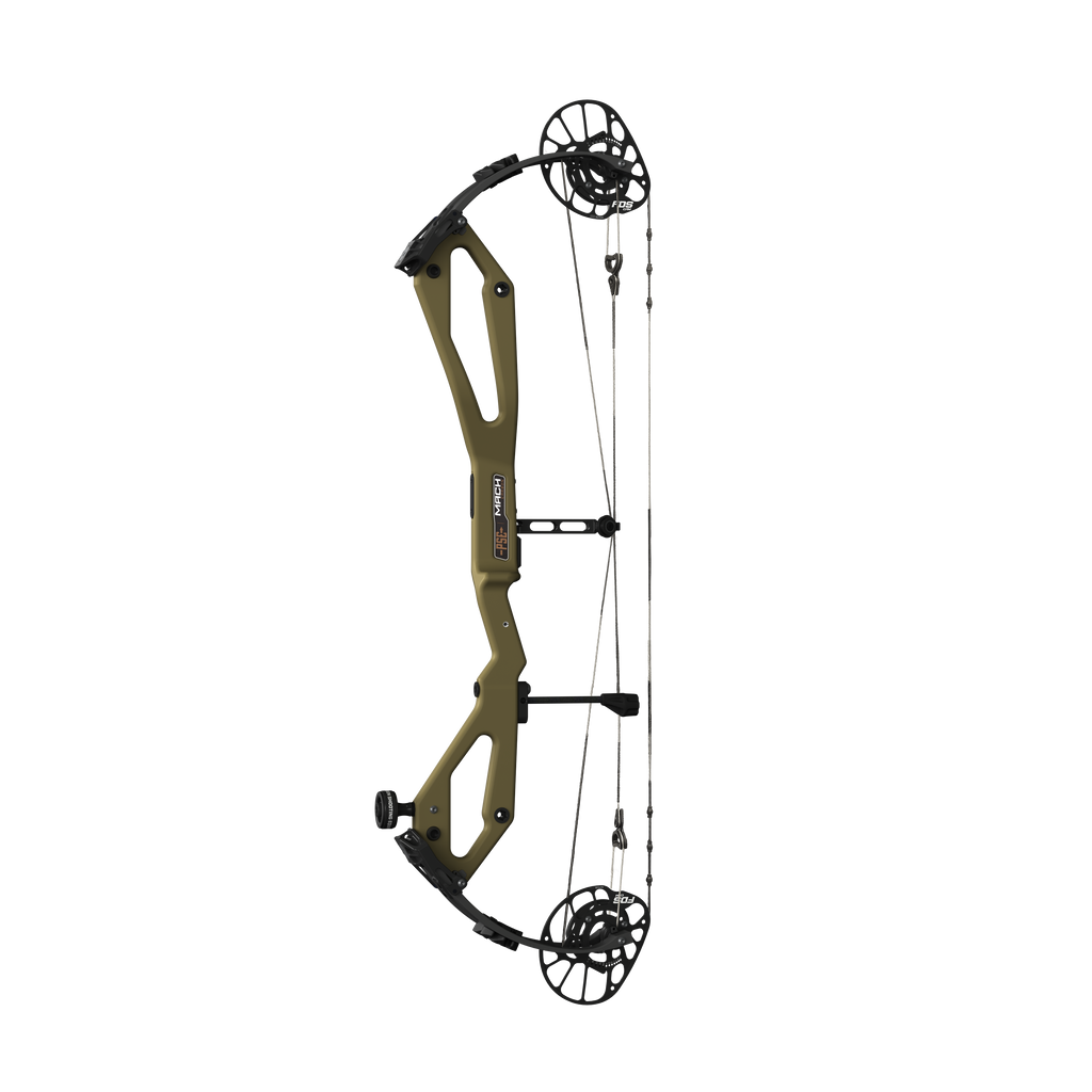 PSE Odin Carbon FDS compound hunting bow, Tuxedo Green, straight-on view