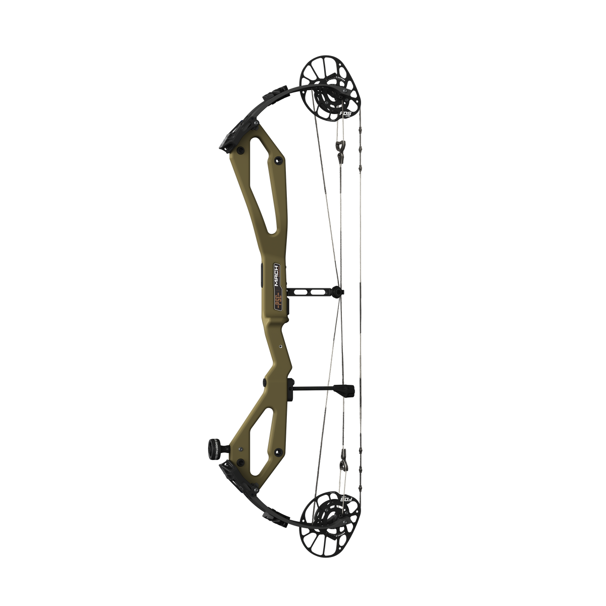 PSE Odin Carbon FDS compound hunting bow, Tuxedo Green, straight-on view