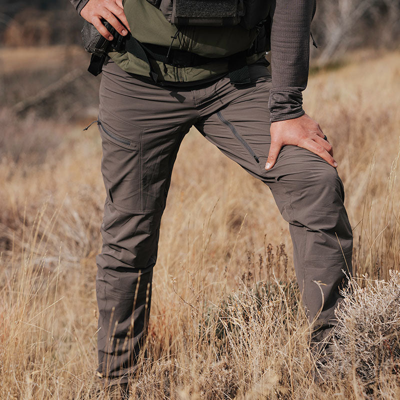 Stone Glacier 206 Pant, Granite Grey, thigh pocket and inner thigh zip detail