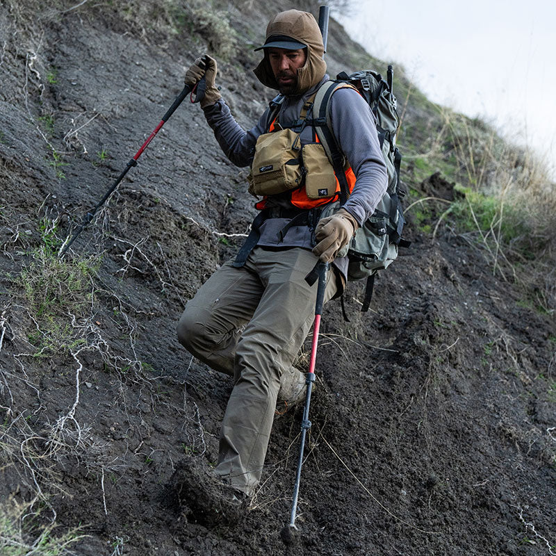 Stone Glacier 206 Pant, worn on a steep sidehill