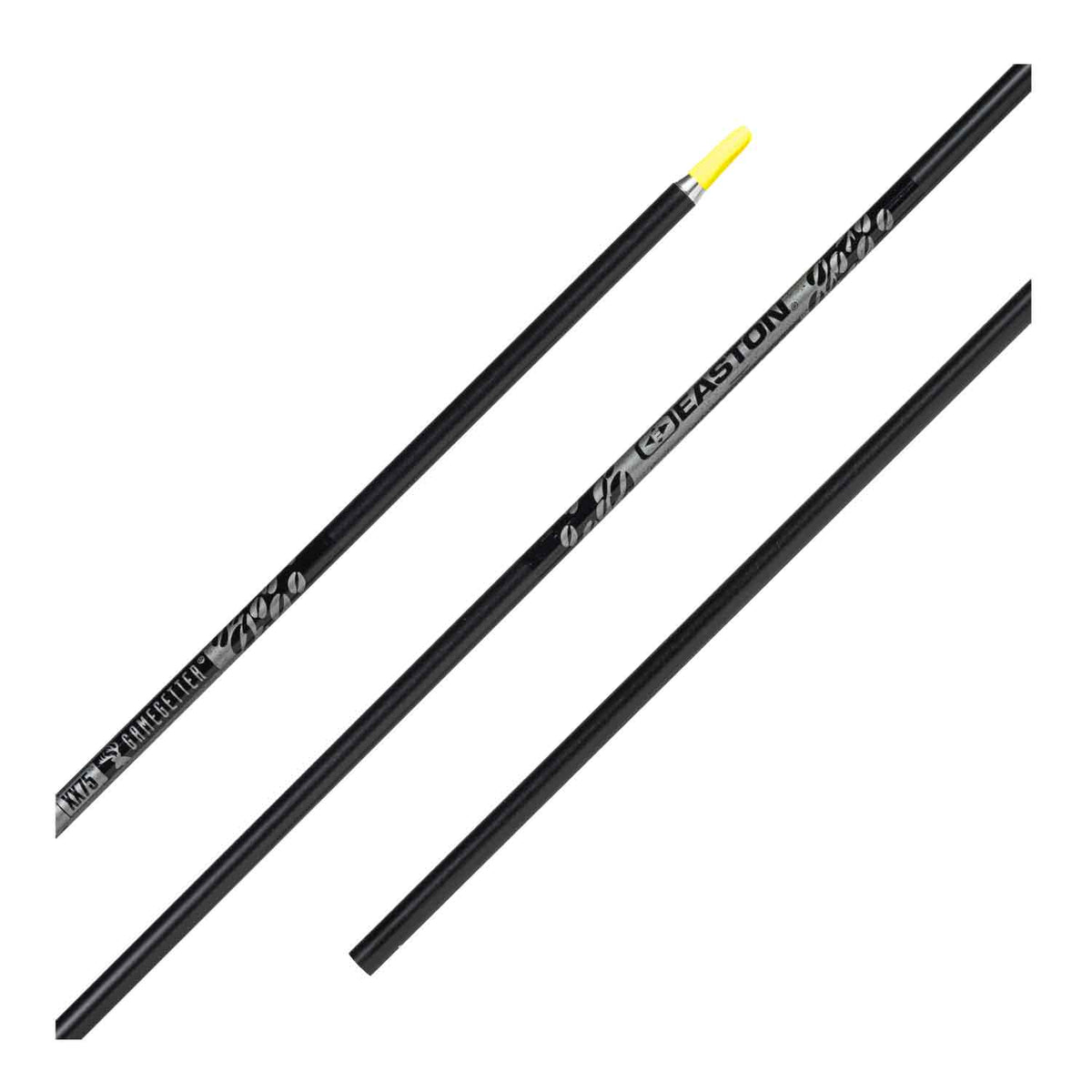 Easton XX75 Gamegetter aluminum arrow shafts with yellow nock