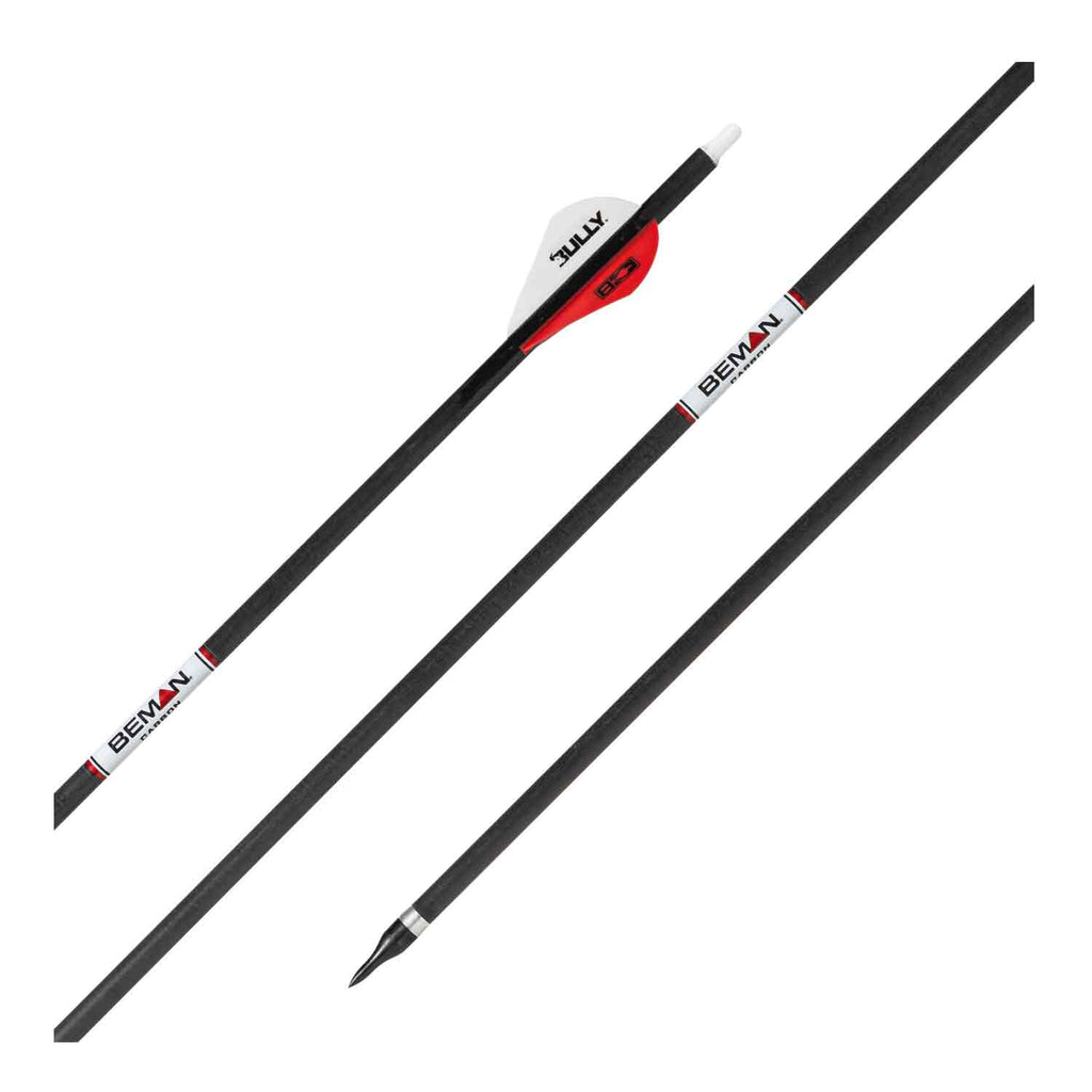 Easton Carbon White Box arrow, factory fletched with Bully vane and field point