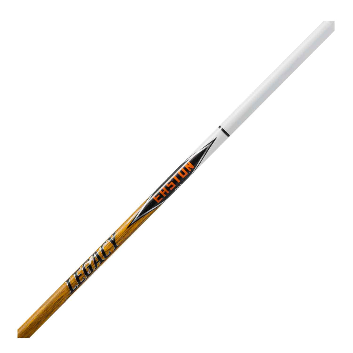 Easton Carbon Legacy wood-grain arrow shaft detail with Legacy cresting