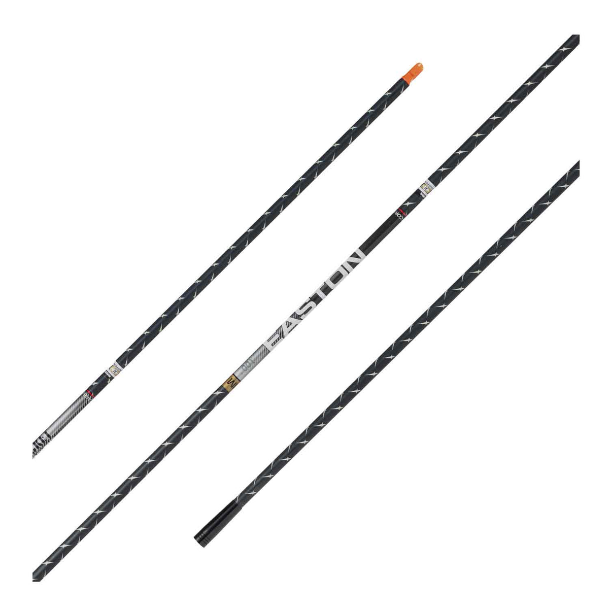 Easton FMJ 4mm arrow shafts with orange Microlite nocks and half-out insert
