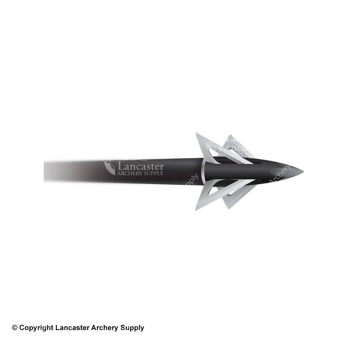 Slick Trick GrizzTrick 2, four-blade broadhead on arrow, 125 grain