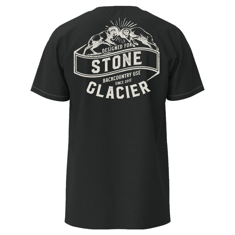 Stone Glacier Collision T-Shirt, Charcoal, back view