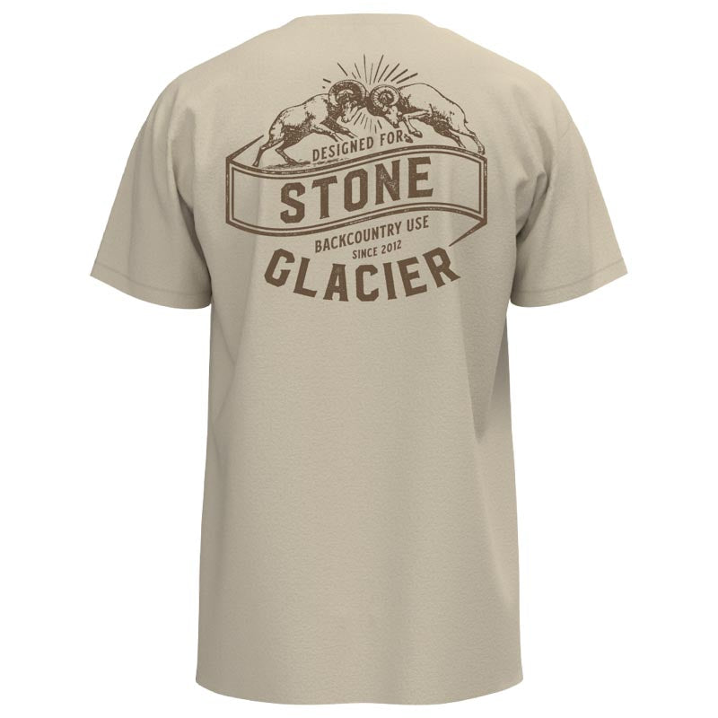 Stone Glacier Collision T-Shirt, Natural, back view