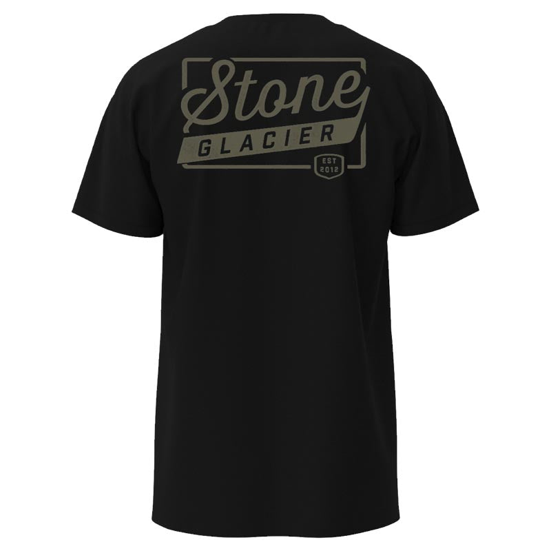 Stone Glacier Stone Stamp T-Shirt, Black, back view
