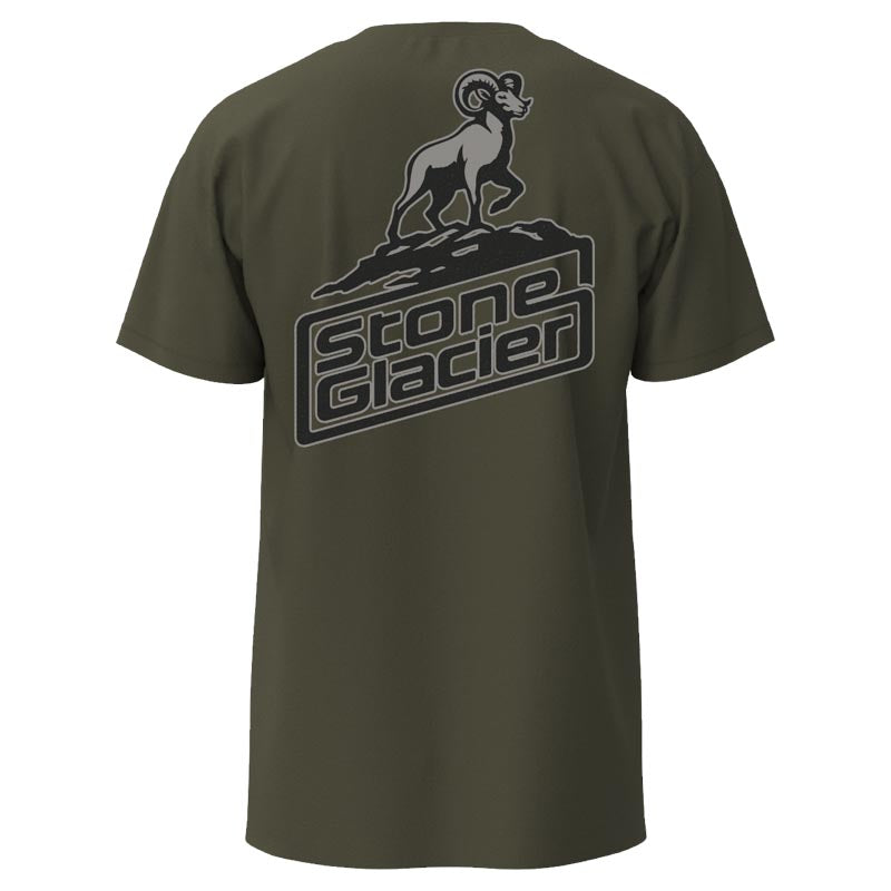 Stone Glacier King Ram T-Shirt, Army Green, back