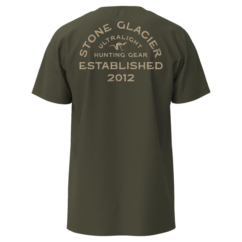 Stone Glacier Established T-Shirt, Army Green, back