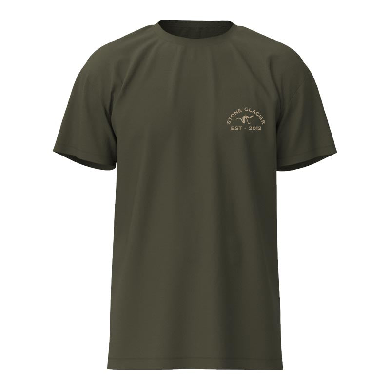Stone Glacier Established T-Shirt, Army Green, front