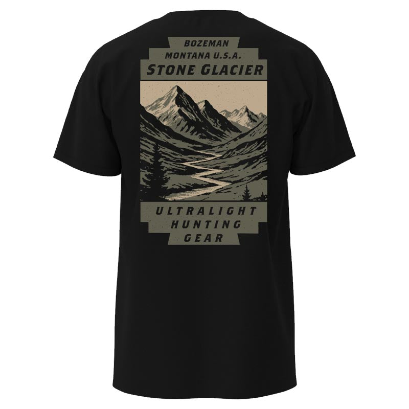 Stone Glacier Canyon T-Shirt, Black, back graphic