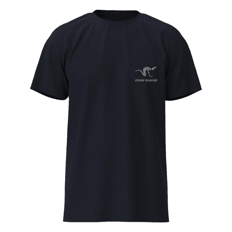 Stone Glacier Canyon T-Shirt, Navy Heather, front view
