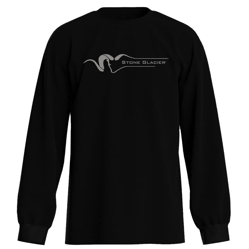 Stone Glacier Classic Long Sleeve T-Shirt, Black, front