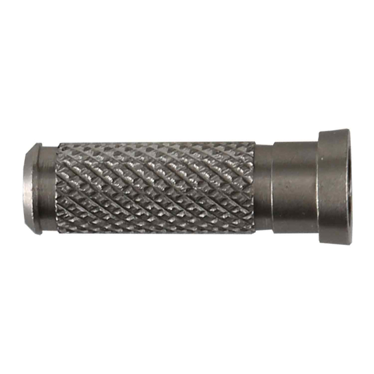 Victory VForce stainless steel arrow insert with knurled body and collar, shown side on against a white background