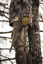 SKRE Venture Flex Pant worn in a treestand, Ash Brown