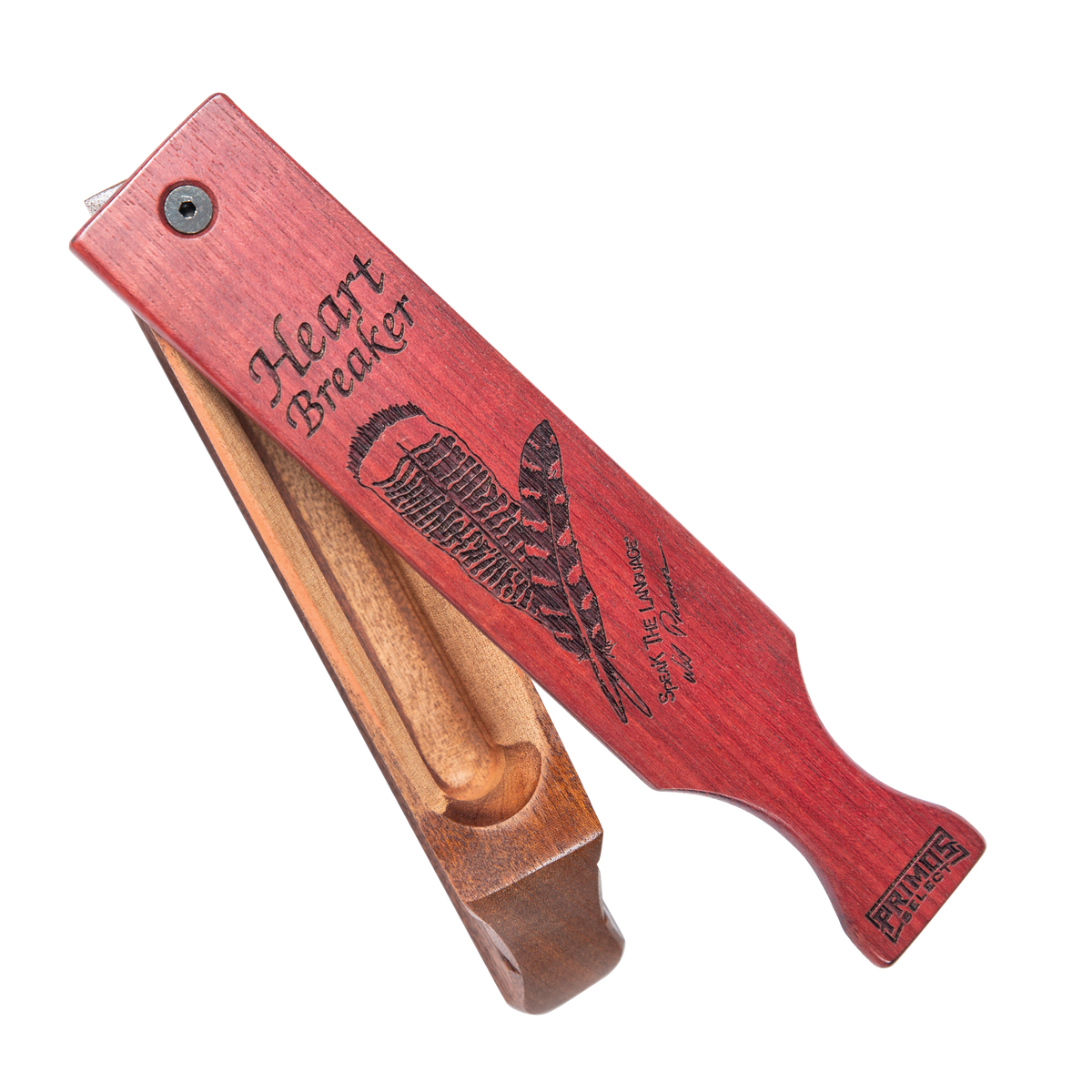 Primos Heartbreaker Turkey Box Call with laser-engraved lid