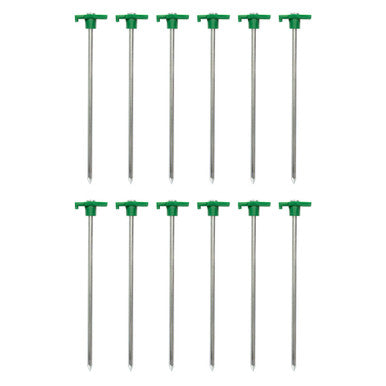 Stansport 10" Steel T-Top Tent Stakes - 12 Pack