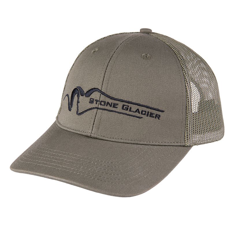 Stone Glacier Classic Trucker, Sage, front three-quarter view