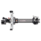Axcel Achieve XP PRO Compound target sight, Silver elevation rail and knobs, 6 inch UHM Diamond Weave Carbon bar, left-handed