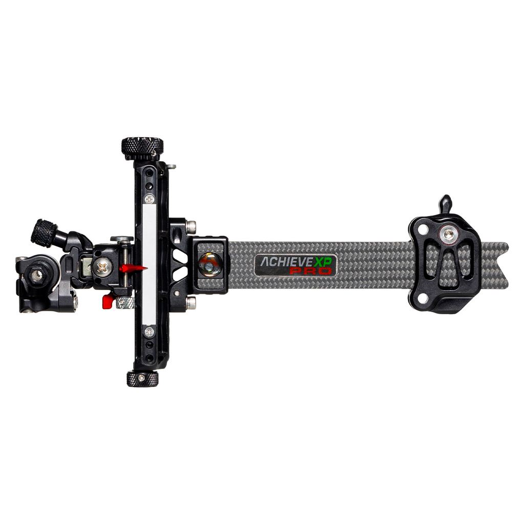 Axcel Achieve XP PRO Compound target sight, Black, opposite-side view showing Wedge Lock bow mount bracket