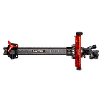 Axcel Achieve XP PRO Compound target sight, Red elevation rail and knobs, 9 inch UHM Diamond Weave Carbon bar, right-handed