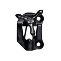 Axcel Dual Bridge Wedge Lock Mounting Bracket with Tri-Star Knob, Black knob on black bracket, front view