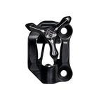 Axcel Dual Bridge Wedge Lock Mounting Bracket with Tri-Star Knob, Black knob on black bracket, front view