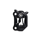 Axcel Dual Bridge Wedge Lock Mounting Bracket with Tri-Star Knob, Black, rear view showing riser mounting holes