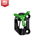 Axcel Dual Bridge Wedge Lock Mounting Bracket with Tri-Star Knob, Green knob on black bracket