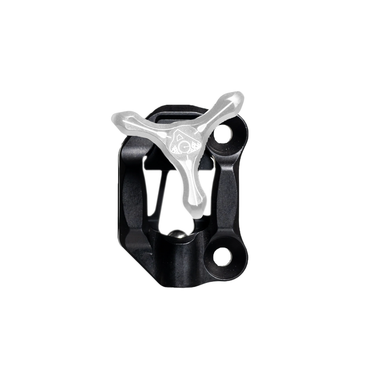Axcel Dual Bridge Wedge Lock Mounting Bracket with Tri-Star Knob, Silver knob on black bracket