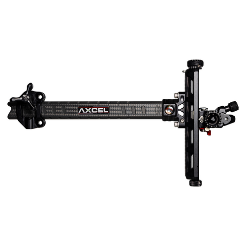 Axcel Achieve XP PRO Recurve sight, Black elevation rail and knobs, right-handed, 9 inch UHM Diamond Weave carbon bar