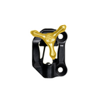 Axcel Dual Bridge Wedge Lock Mounting Bracket with Tri-Star Knob, Gold knob on black bracket