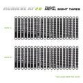 Axcel Achieve XP Variable Range 2.0" metal sight tape chart, Side A and Side B scales 1 to 40