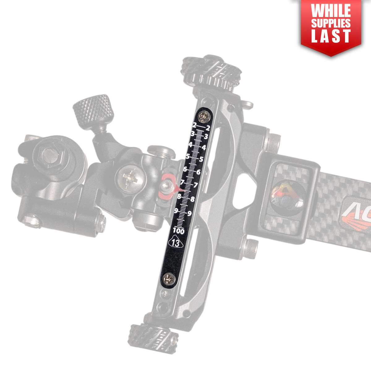 Axcel Achieve XP Variable Range 2.0" standard metal sight tape mounted on sight